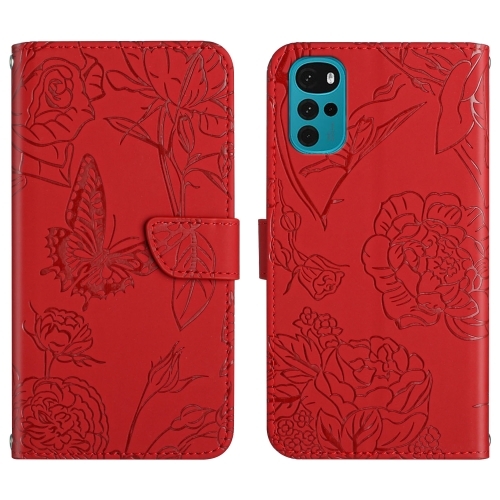 Moto G22 Fodral Fjäril/Pion präglad