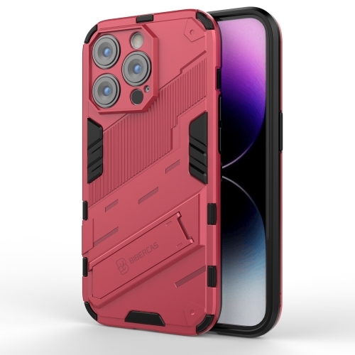 iPhone 14 Pro Skal Hybrid Med Kickstand Röd
