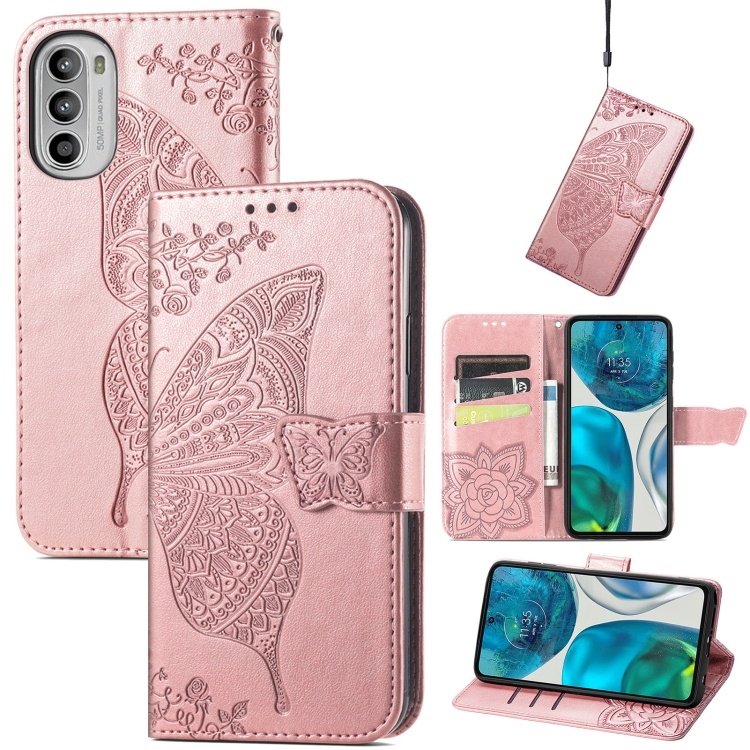 Moto G52/G82 Fodral Fjäril Tryck