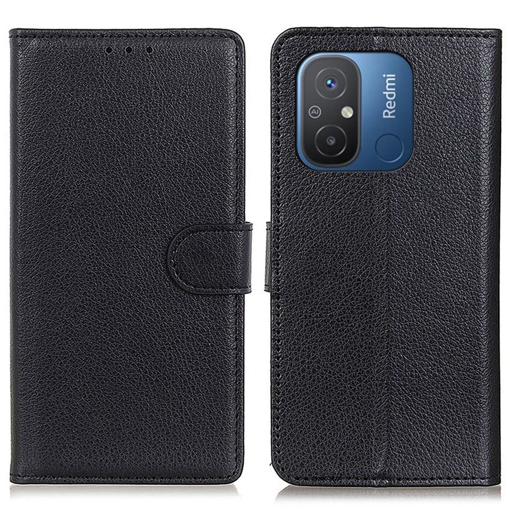 Redmi 12C Fodral Läder Litchi Textur