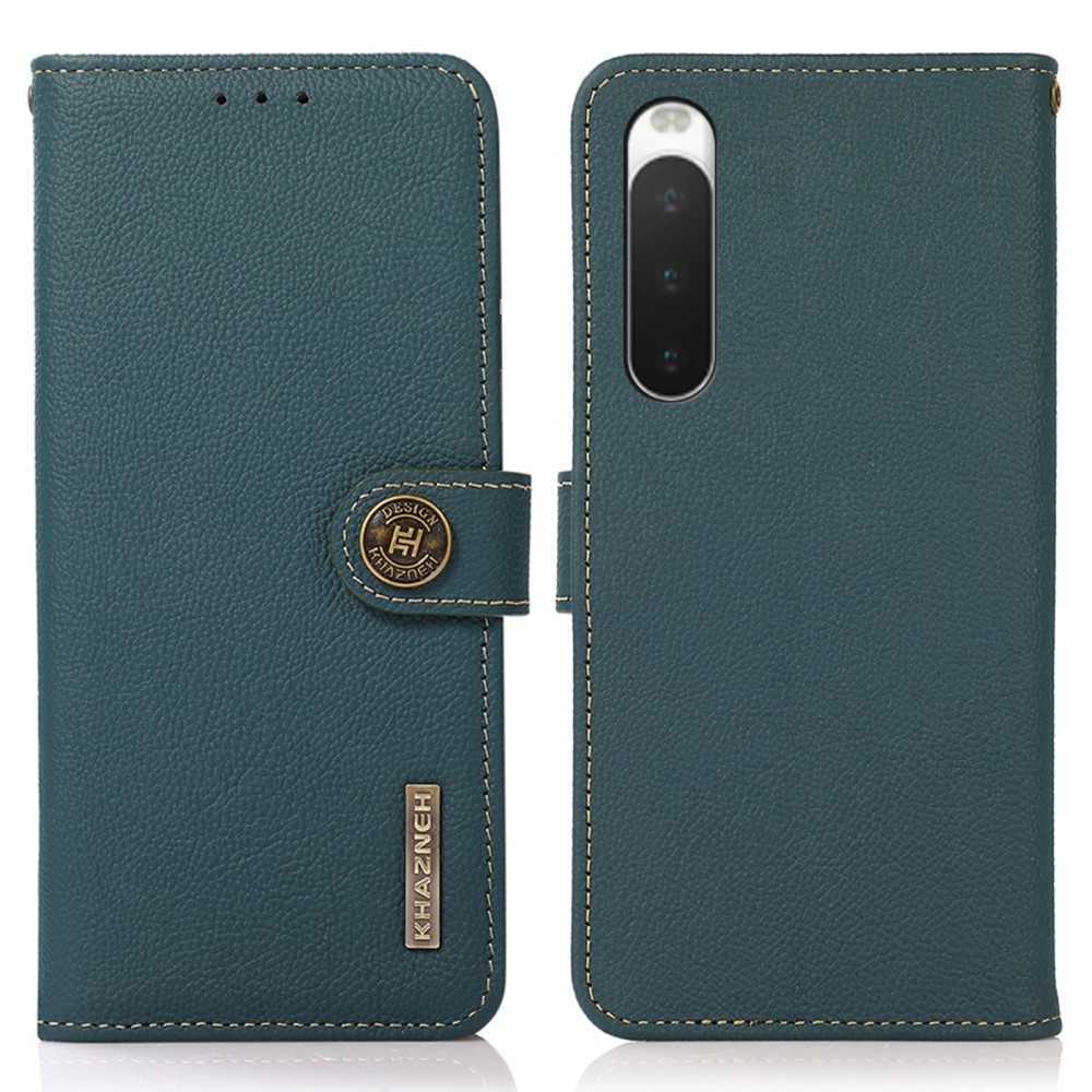 KHAZNEH Sony Xperia 10 V Fodral RFID Äkta Läder