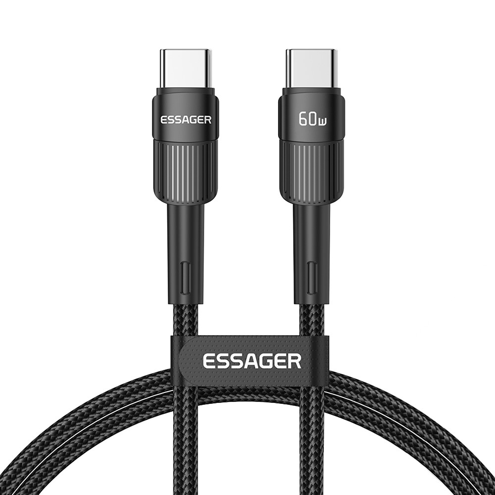 ESSAGER 2m 60W PD USB-C - USB-C Laddningskabel