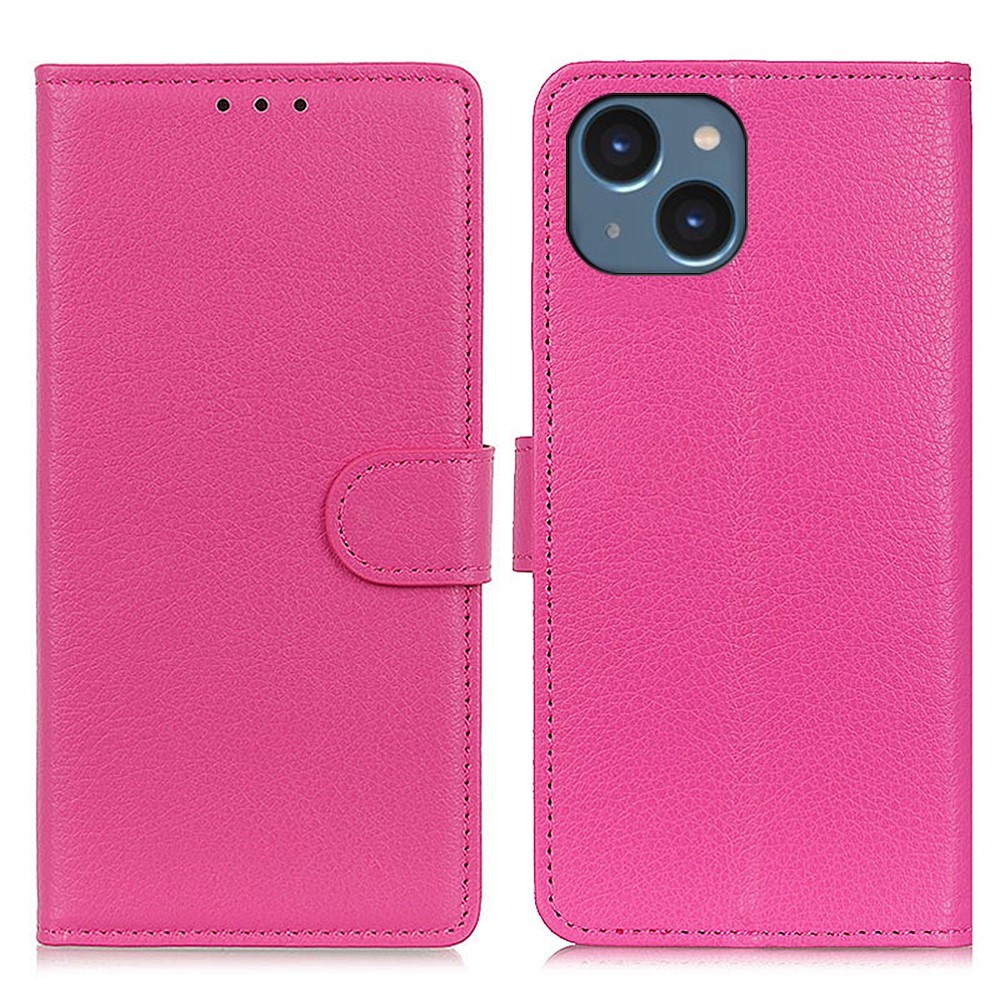 iPhone 15 Plus Fodral Litchi Läder