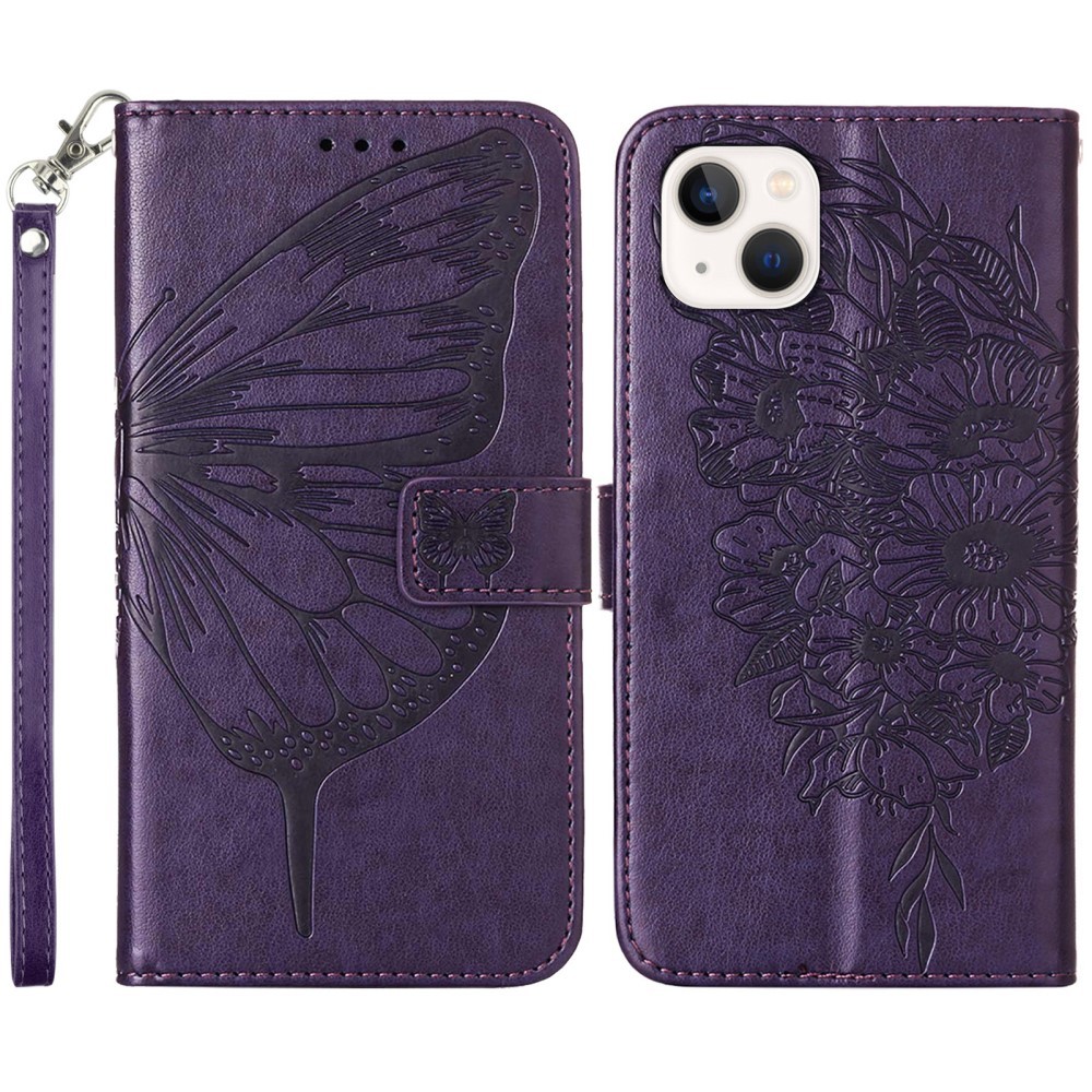 iPhone 15 Plus Fodral Med Tryck Fjäril Mörk
