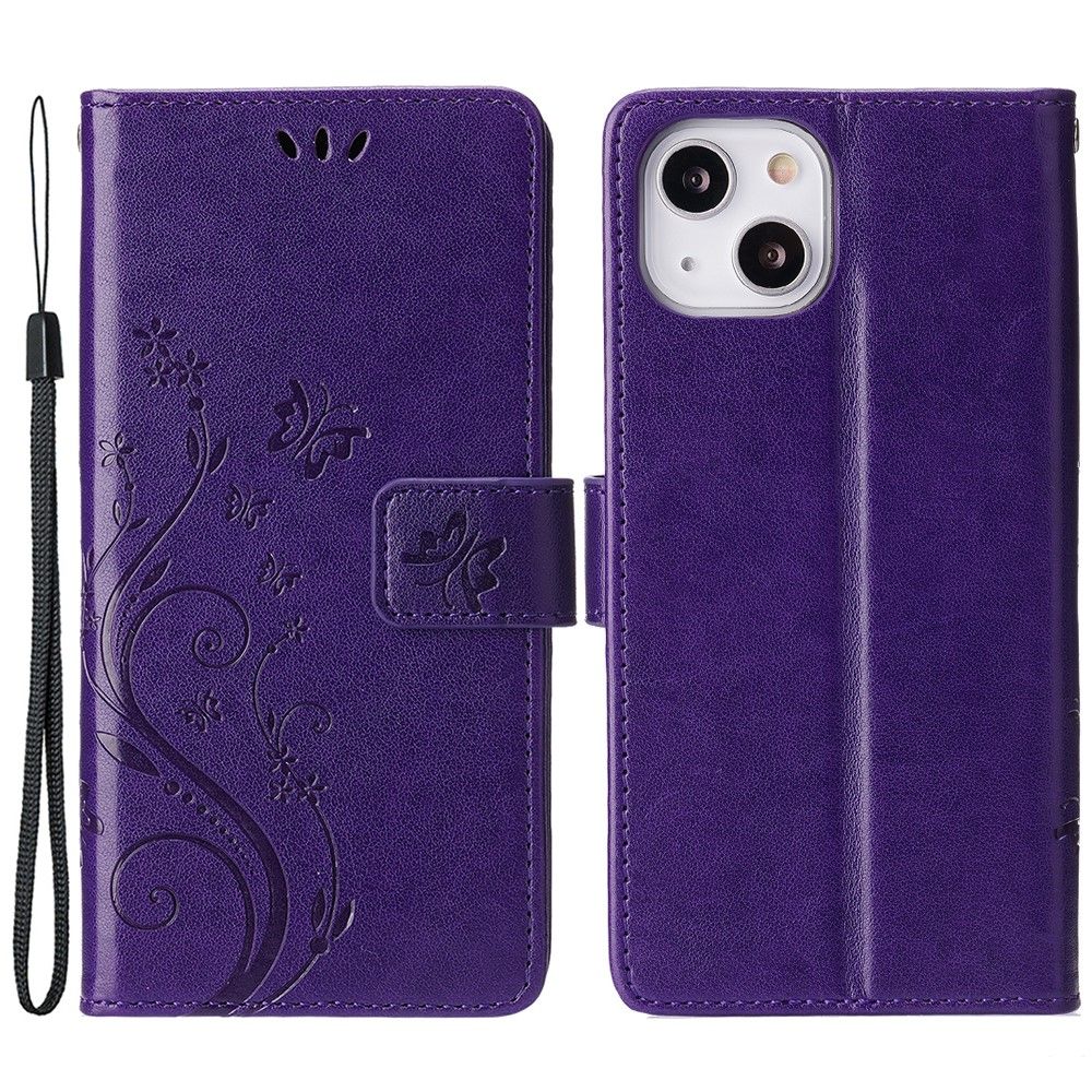 iPhone 15 Plus Fodral Med Blommigt Tryck Mörk