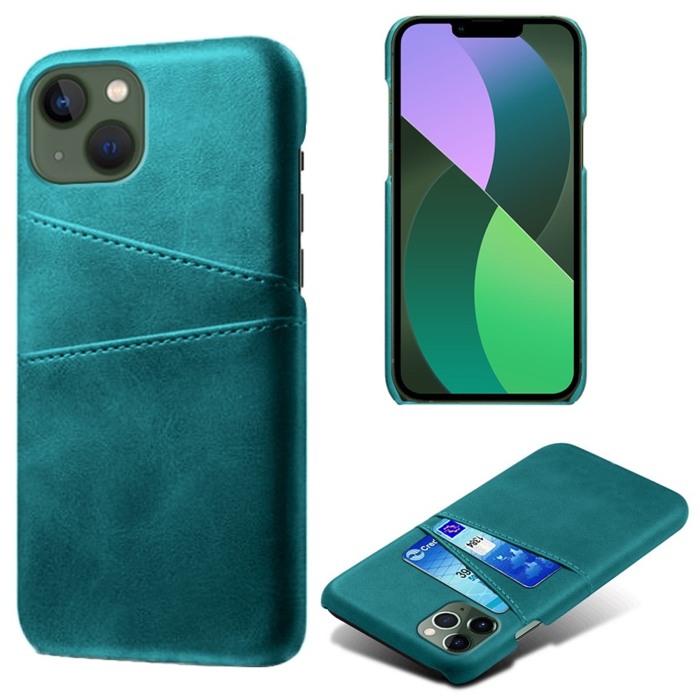 iPhone 15 Plus Skal Läder Med 2 Kortfack