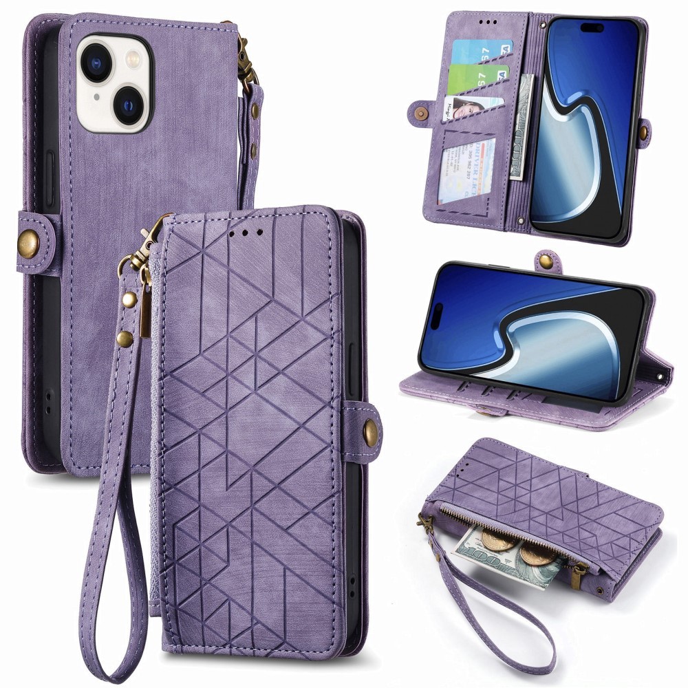 iPhone 15 Plus Fodral Geometri Med Snodd