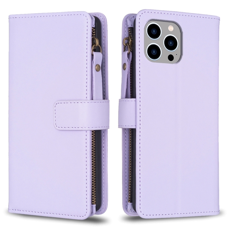 iPhone 15 Pro Max 9-Kort Multifunktionellt Läder Fodral
