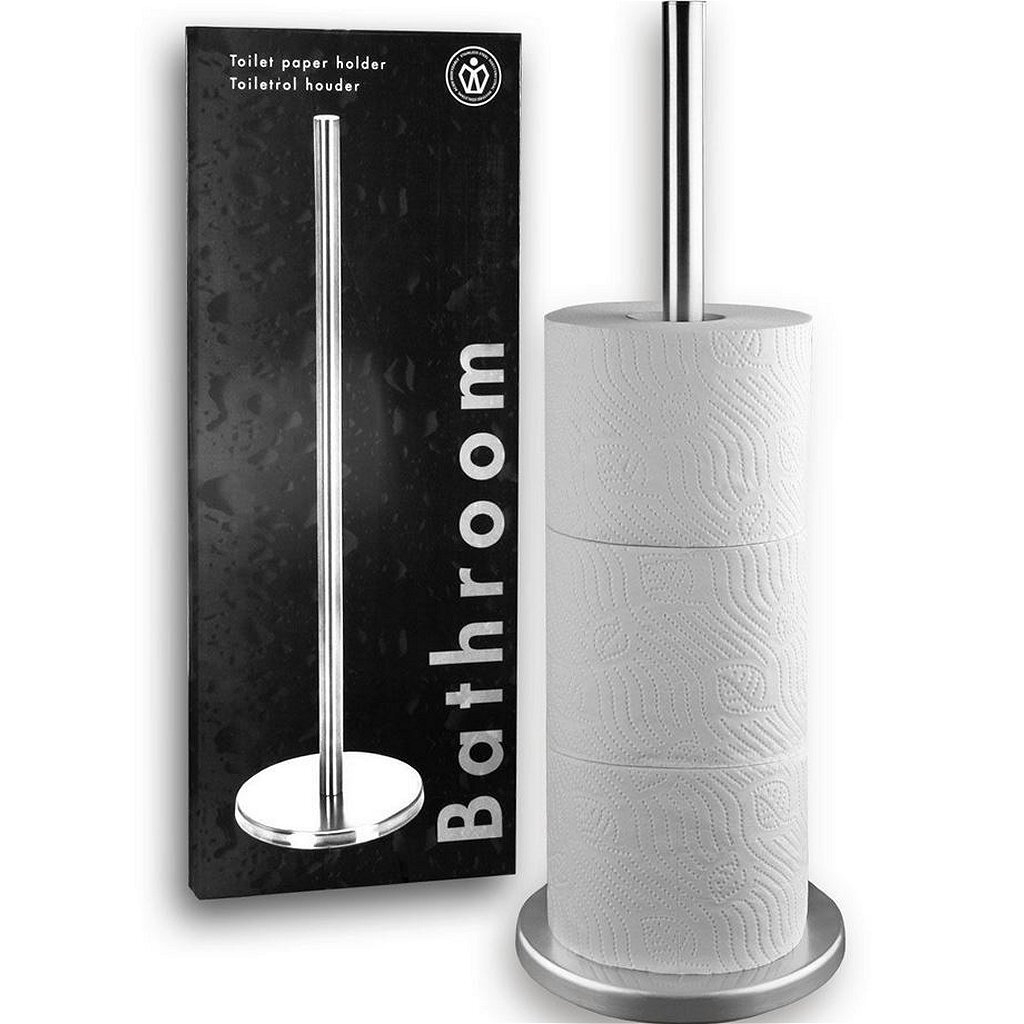 Toiletpapirholder stående i rustfrit stål 45 cm