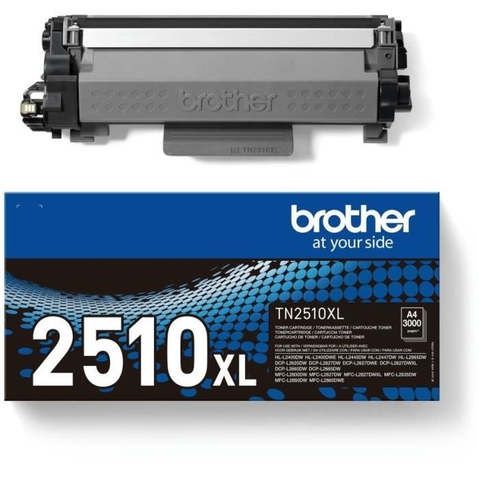 Brother TN2510XL musta värikasetti, suurikapasiteettinen, 3000 sivua