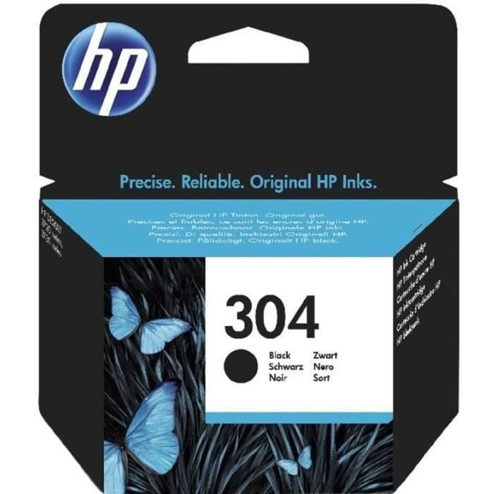 HP 304 svart originalbläckpatron (N9K06AE) för HP DeskJet 2620/2630/3720/3730