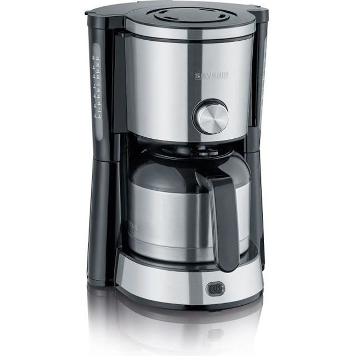 SEVERIN KA4845 eristetty suodatinkahvinkeitin - 8 kuppia - 1 l - 1000 W - arominvalitsin - ruostumaton teräs/musta