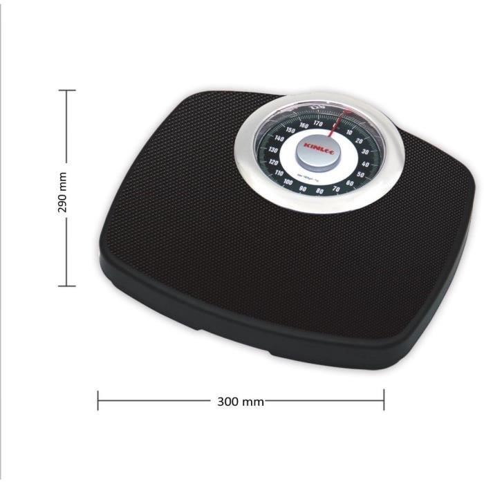 LITTLE BALANCE 8400 Comfort 180 mekanisk badrumsvåg, 180 kg / 1 kg, stor display, kompakt, svart och krom