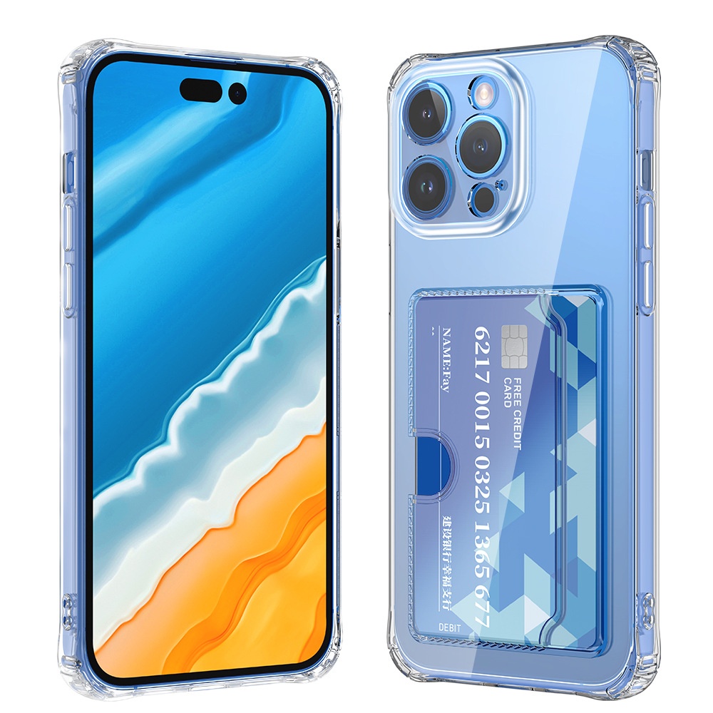 iPhone 11 Transparent Skal med Sid-Korthållare - Hållbart och Lätt