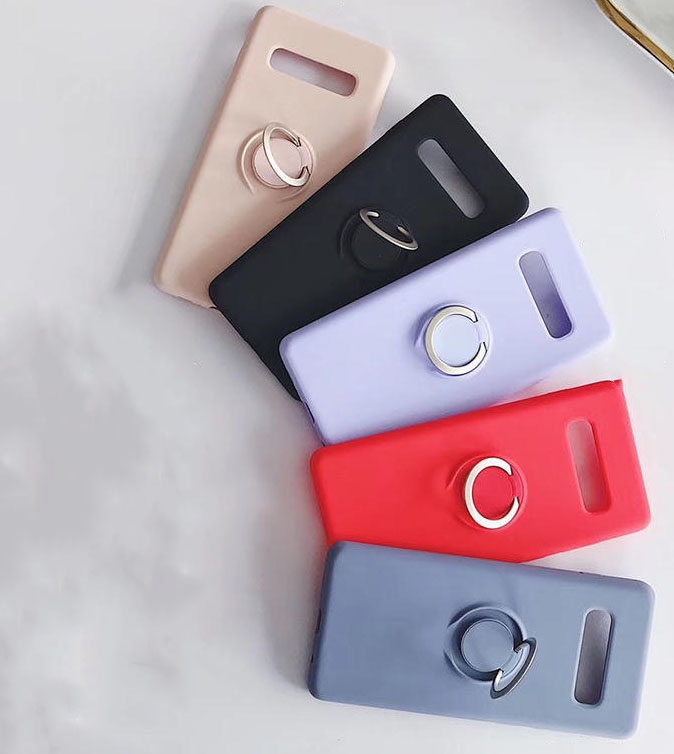 Samsung Galaxy S10 Skal - Silikon Mikrofiber med Ringhållare