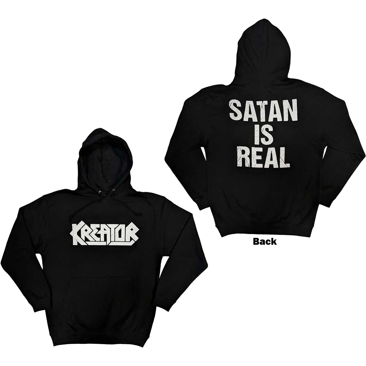 Kreator Unisex Pullover Hoodie: Satan Is Real (Back Print) (Medium)