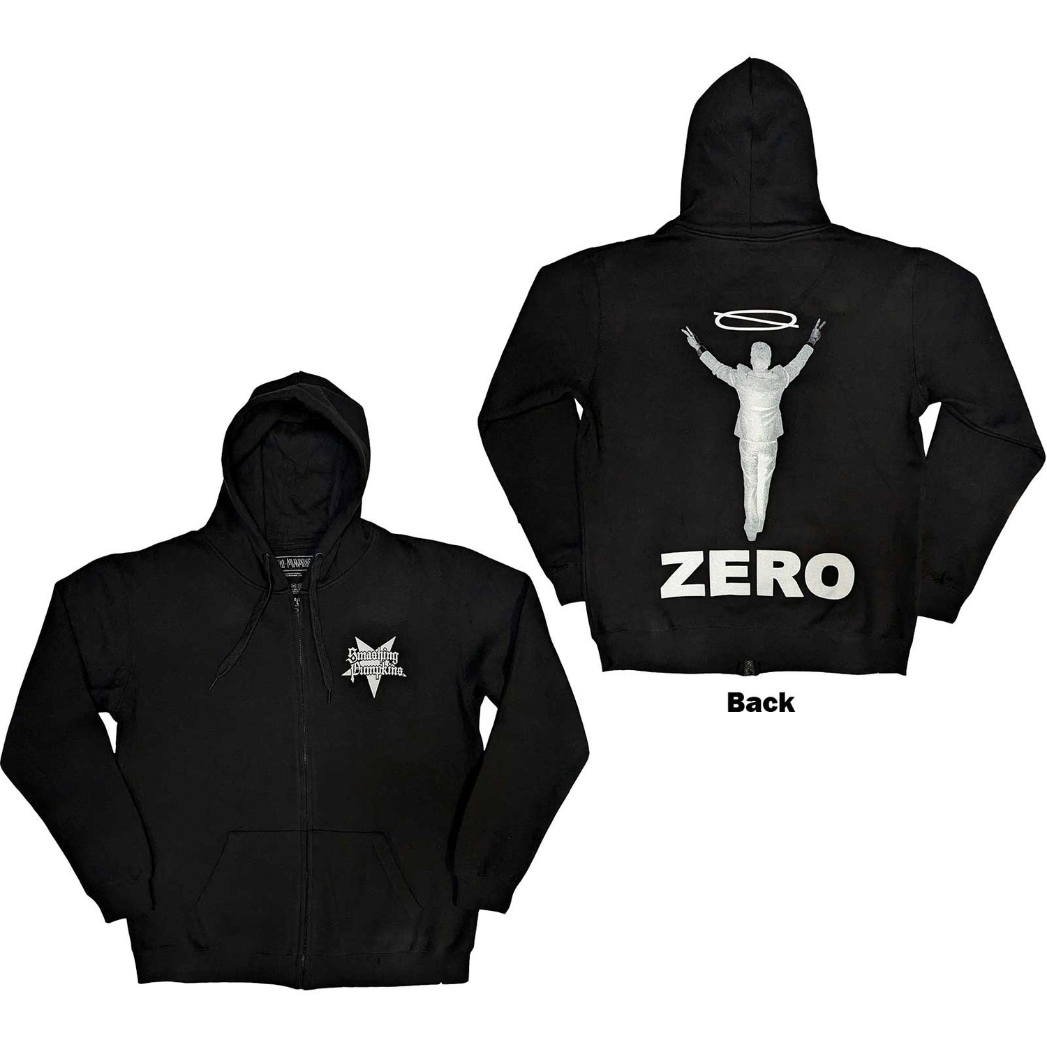 The Smashing Pumpkins Unisex Zipped Hoodie: Zero Halo (Back Print) (XX-Large)