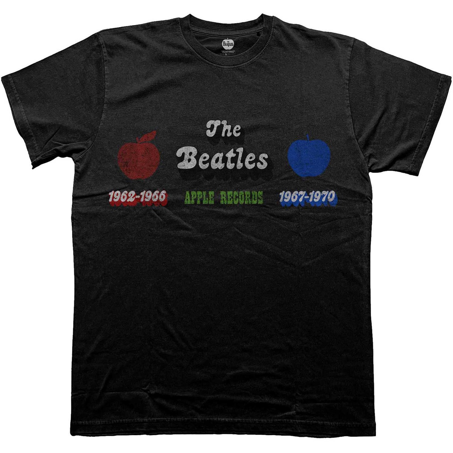 The Beatles Unisex T-Shirt: Apple Years Red & Blue (Large)