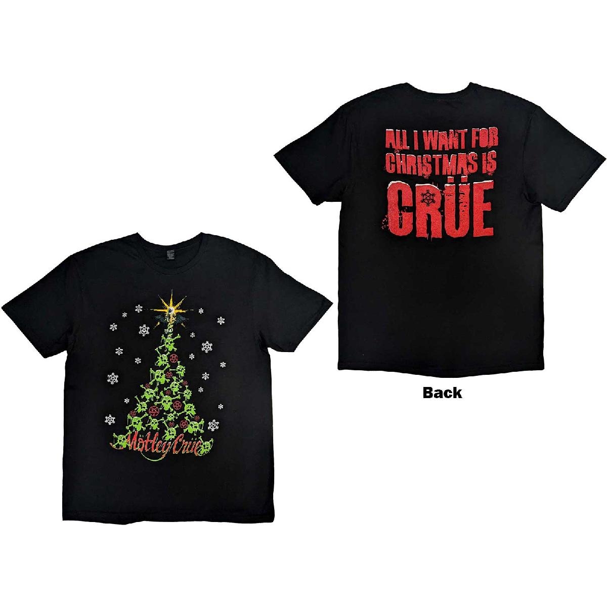 Motley Crue Unisex T-Shirt: Xmas Crue (Back Print) (X-Large)