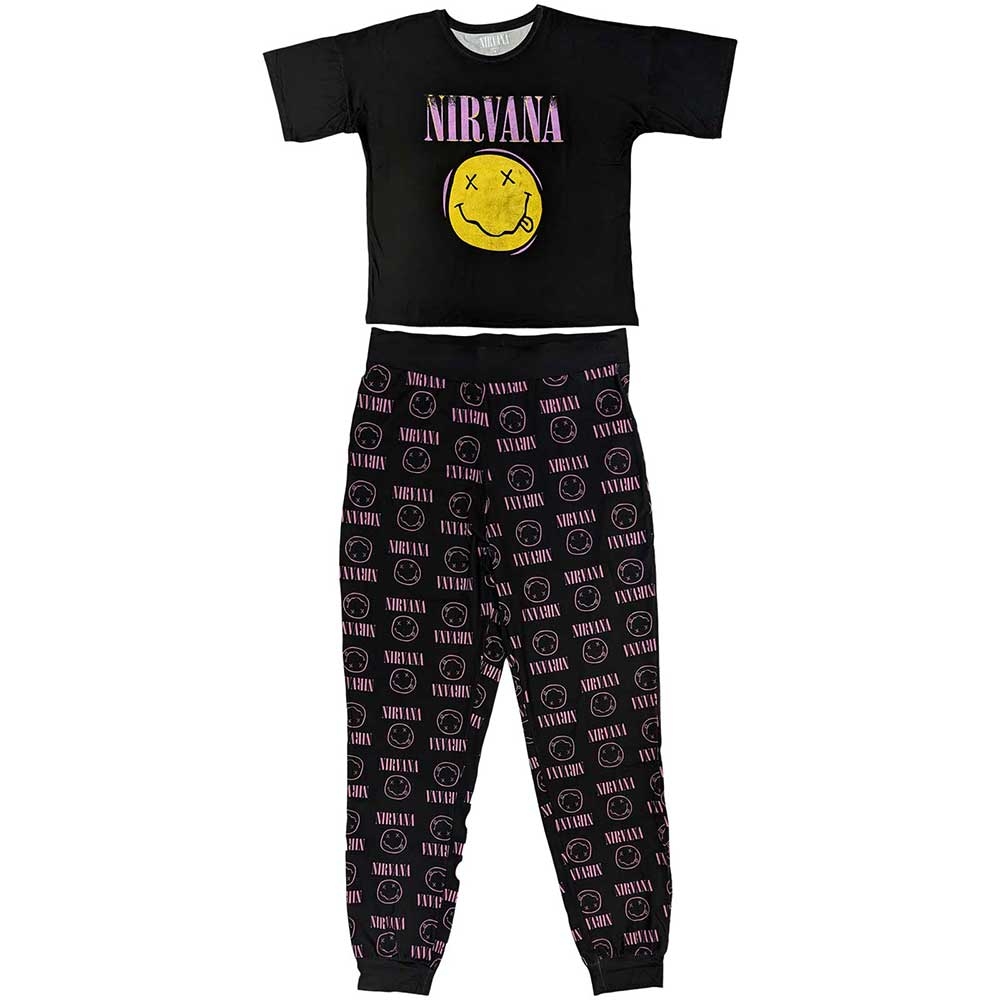 Nirvana Ladies Pyjamas: Xerox Smile Pink (Small)