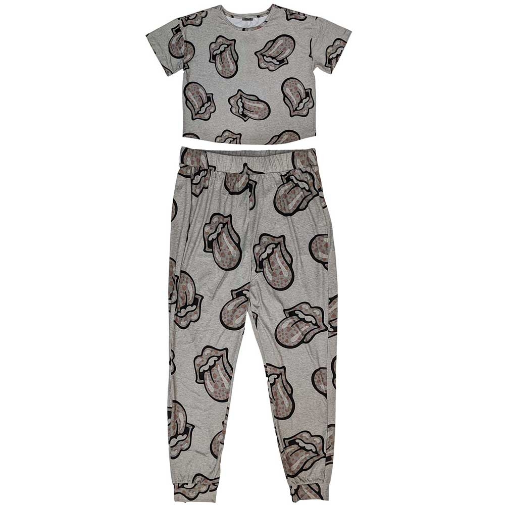 The Rolling Stones Ladies Pyjamas: Heart Tongue (Small)