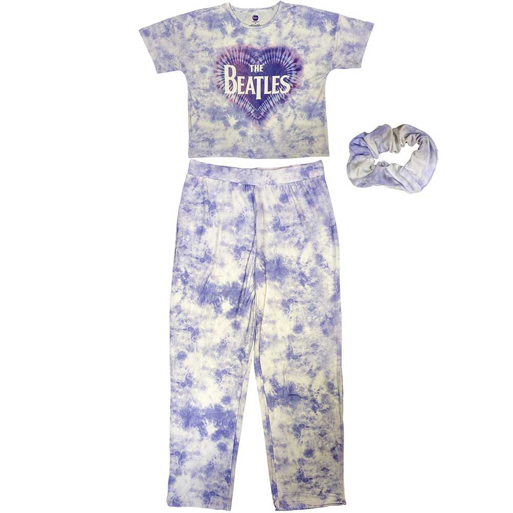 The Beatles Ladies Pyjamas: Heart & Drop T Logo (Medium)