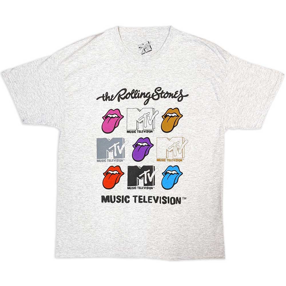 MTV Unisex T-Shirt: Rolling Stones Logo Grids (Small)