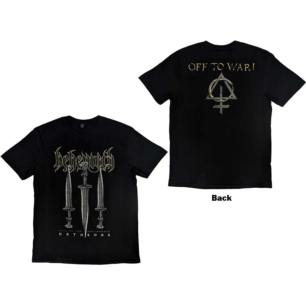 Behemoth Unisex T-Shirt: Off To War! (Back Print) (X-Large)
