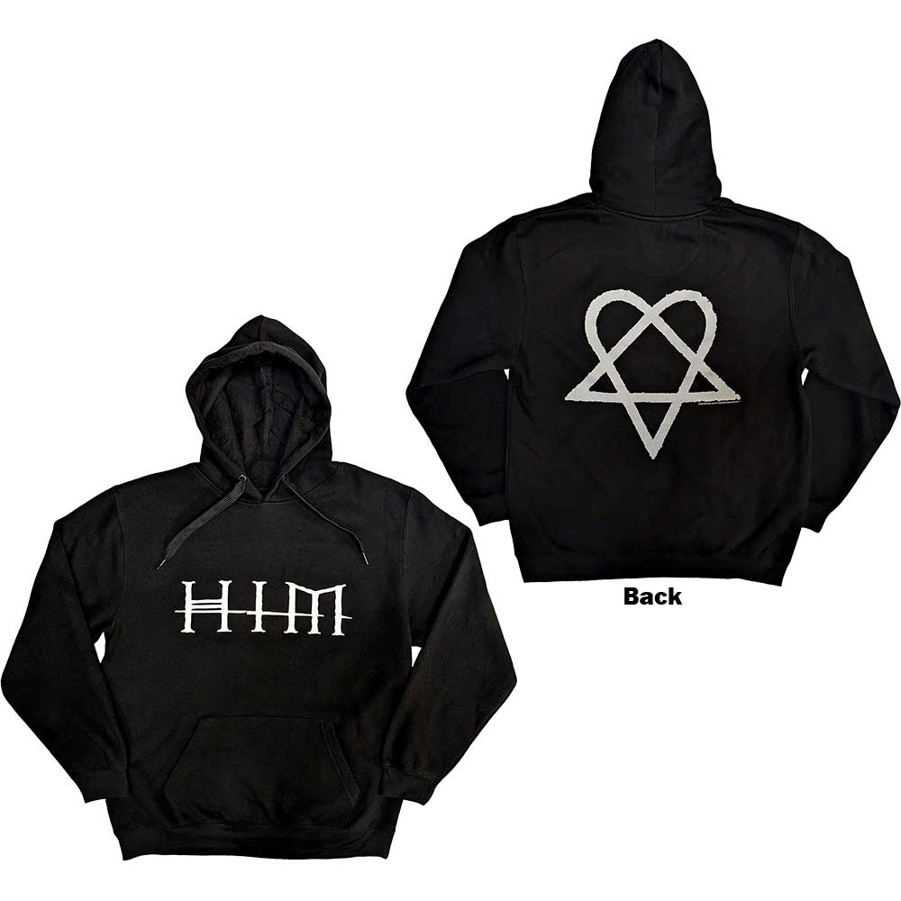 HIM Unisex Pullover Hoodie: Logo (Back Print) (XX-Large)