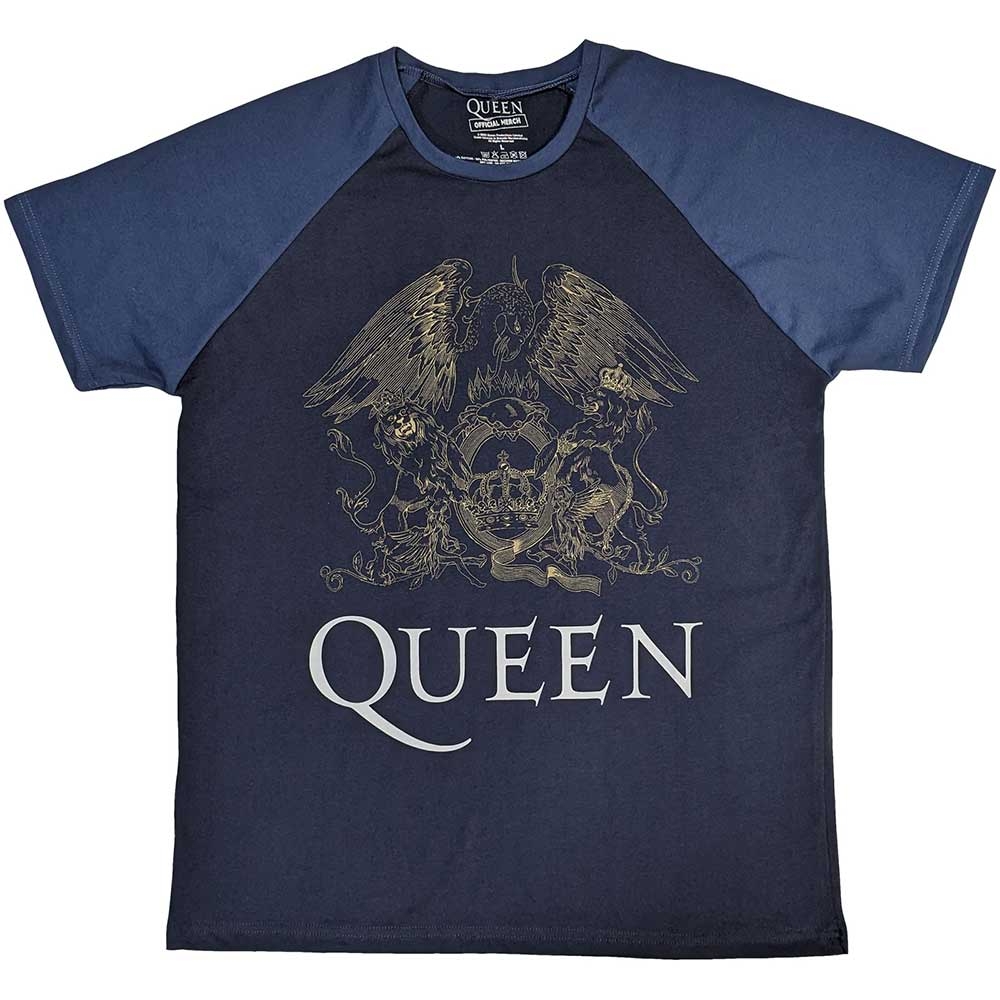 Queen Unisex Raglan T-Shirt: Crest (Medium)