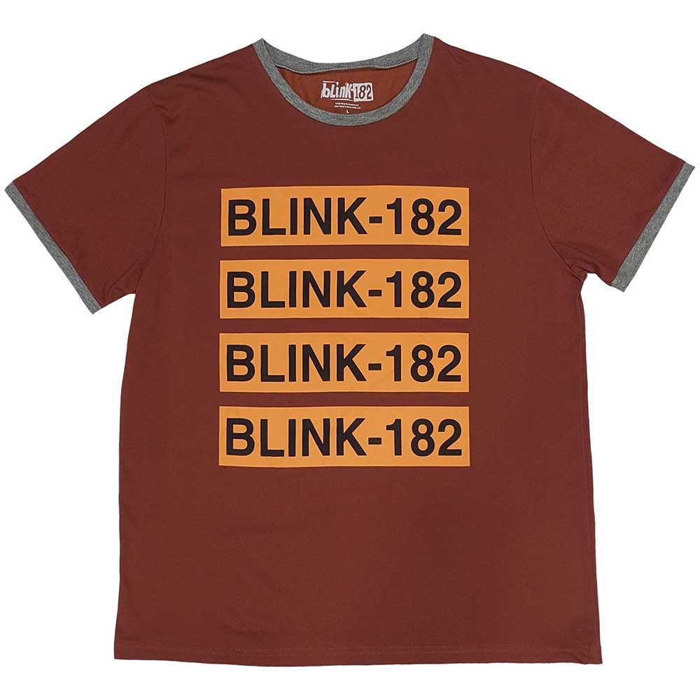 Blink-182 Unisex Ringer T-Shirt: Logo Repeat (X-Large)