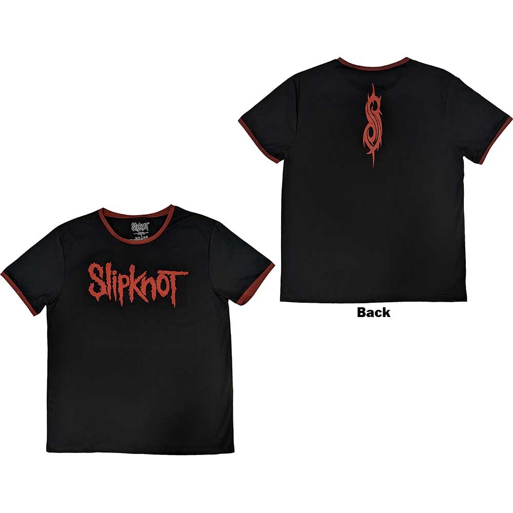 Slipknot Unisex Ringer T-Shirt: Logo (Back Print) (X-Large)