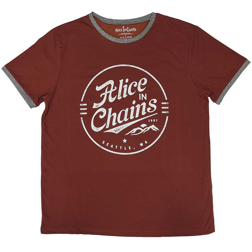Alice In Chains Unisex Ringer T-Shirt: Circle Emblem (X-Large)