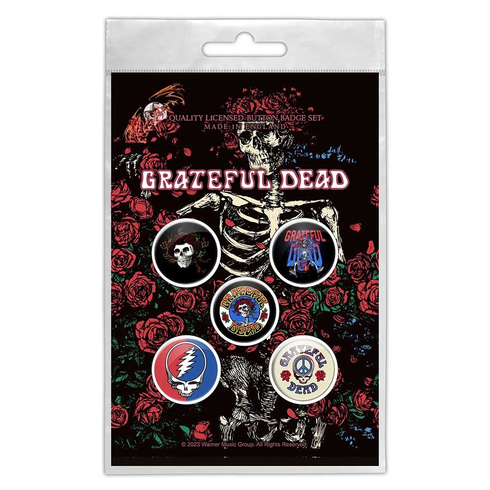 Grateful Dead Button Badge Pack: Skeleton &