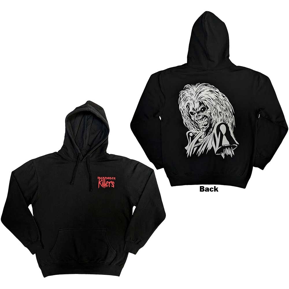 Iron Maiden Unisex Pullover Hoodie: Killers Eddie (Back Print) (Medium)