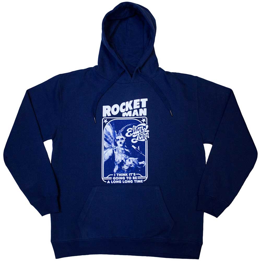 Elton John Unisex Pullover Hoodie: Rocketman - Feather Suit Mono (Medium)