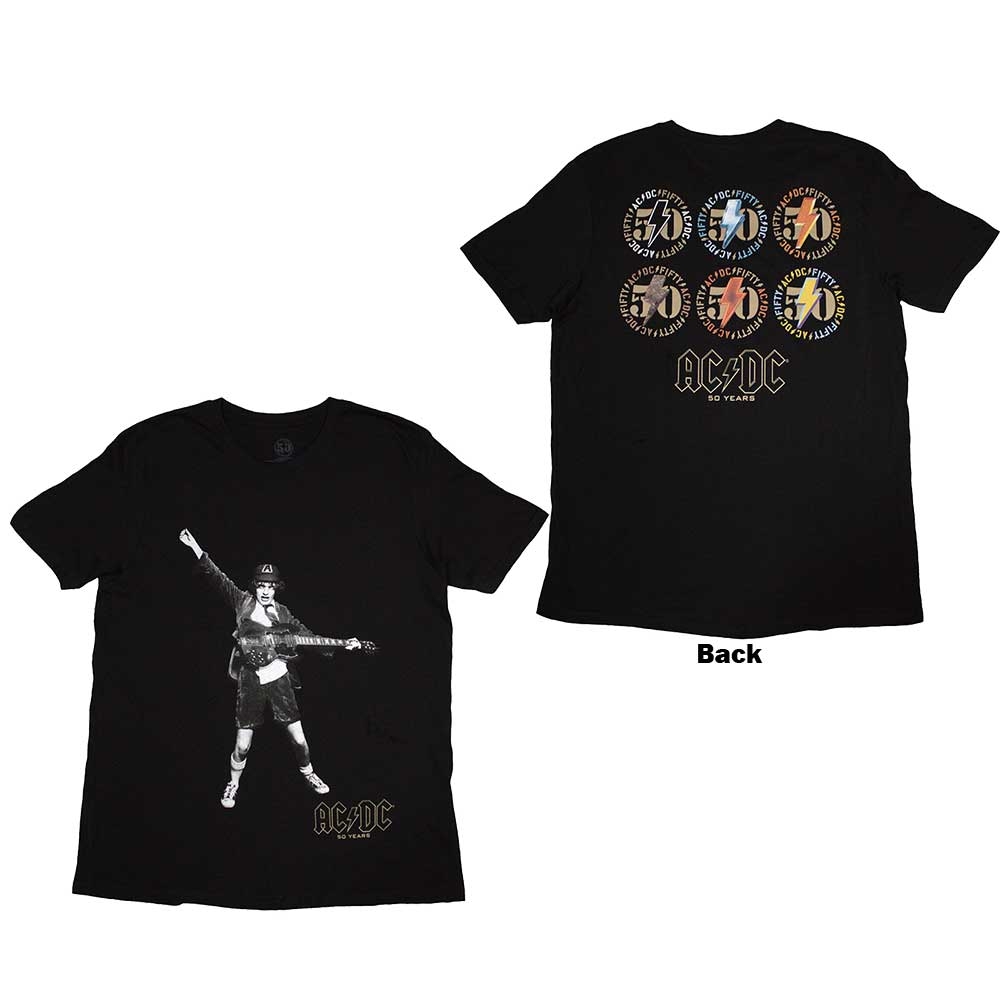 AC/DC Unisex T-Shirt: Emblems (Back Print) (Large)