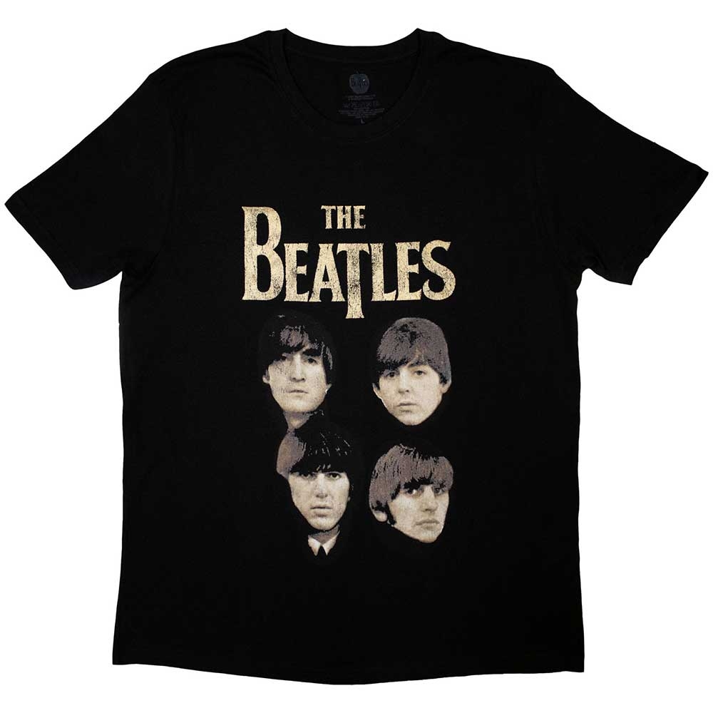 The Beatles Unisex T-Shirt: 4 Heads (Large)