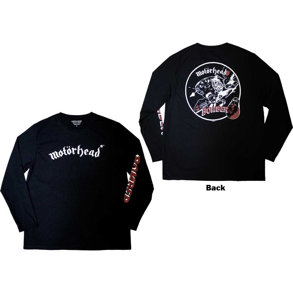 Motorhead Unisex Long Sleeve T-Shirt: Bomber (Back & Sleeve Print) (Medium)