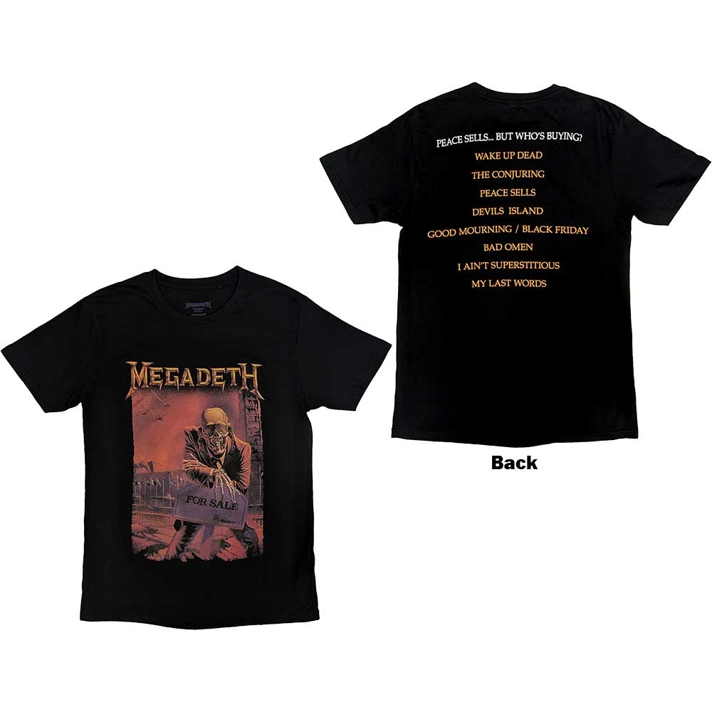 Megadeth Unisex T-Shirt: Peace Sells Album Cover (Back Print) (X-Large)