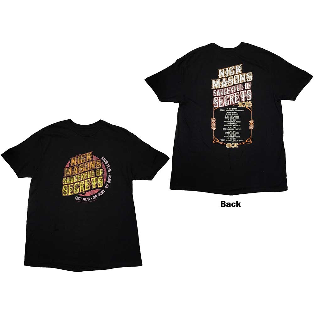 Nick Mason's Saucerful of Secrets Unisex T-Shirt: Europe Tour 2023 (Back Print & Ex-Tour) (XX-Large)