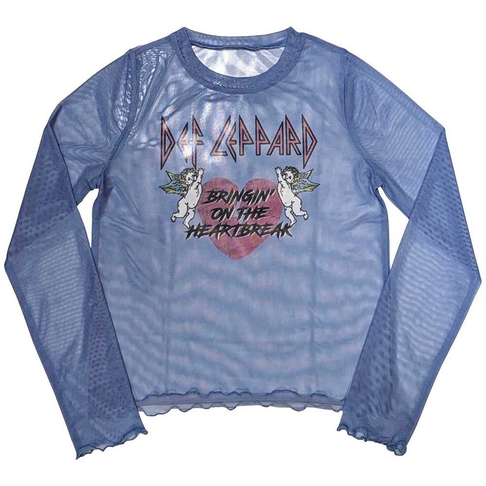 Def Leppard Ladies Long Sleeve T-Shirt: Bringin On The Heartbreak (Mesh) (Small)