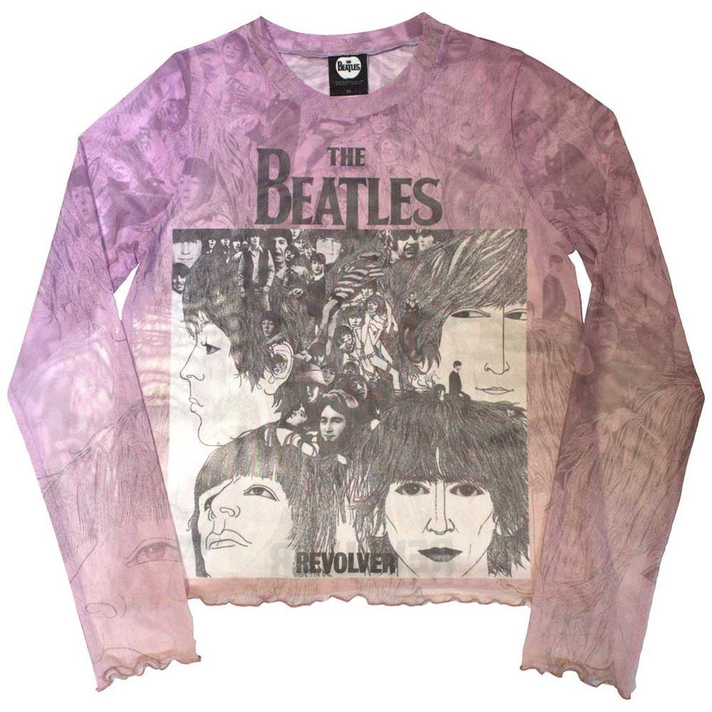 The Beatles Ladies Long Sleeve T-Shirt: Revolver (Mesh) (Large)