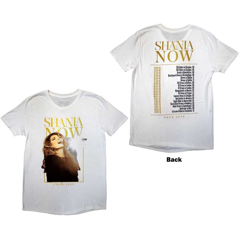 Shania Twain Unisex T-Shirt: Tour 2018 Mic Photo (Back Print & Ex-Tour) (XX-Large)