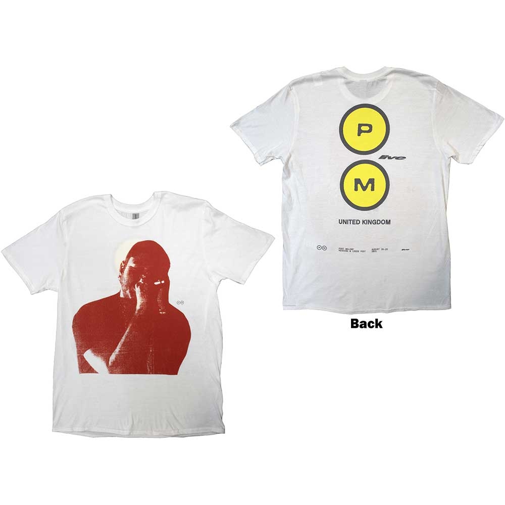 Post Malone Unisex T-Shirt: Red Photo Live (Back Print & Ex-Tour) (Small)