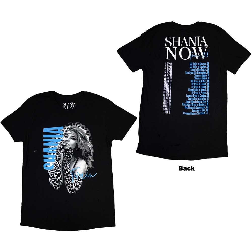 Shania Twain Unisex T-Shirt: Tour 2018 Gloves Photo (Back Print & Ex-Tour) (Large)