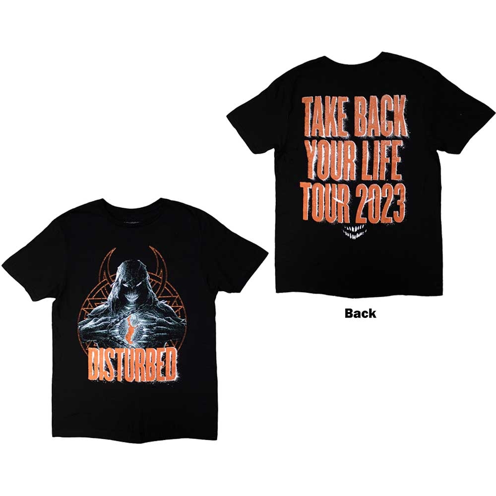 Disturbed Unisex T-Shirt: European Tour '23 Take Back (Back Print & Ex-Tour) (X-Large)