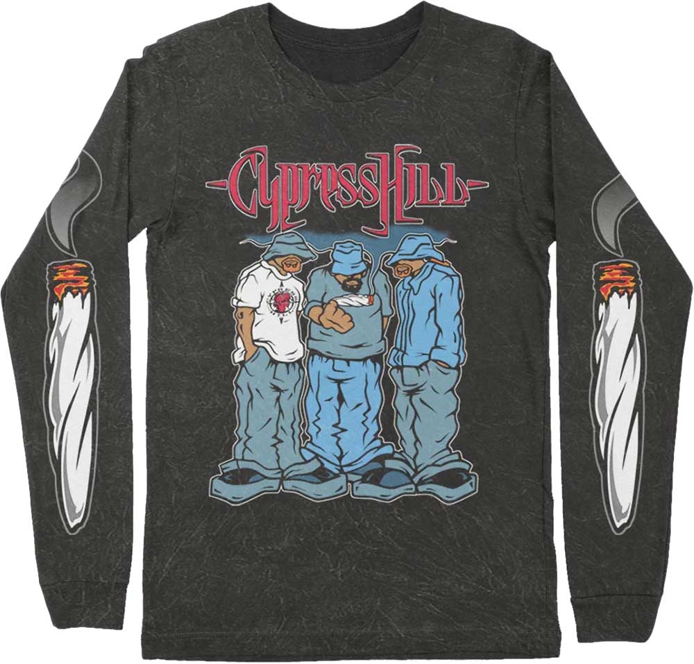 Cypress Hill Unisex Long Sleeve T-Shirt: Blunted (Sleeve Print) (X-Large)