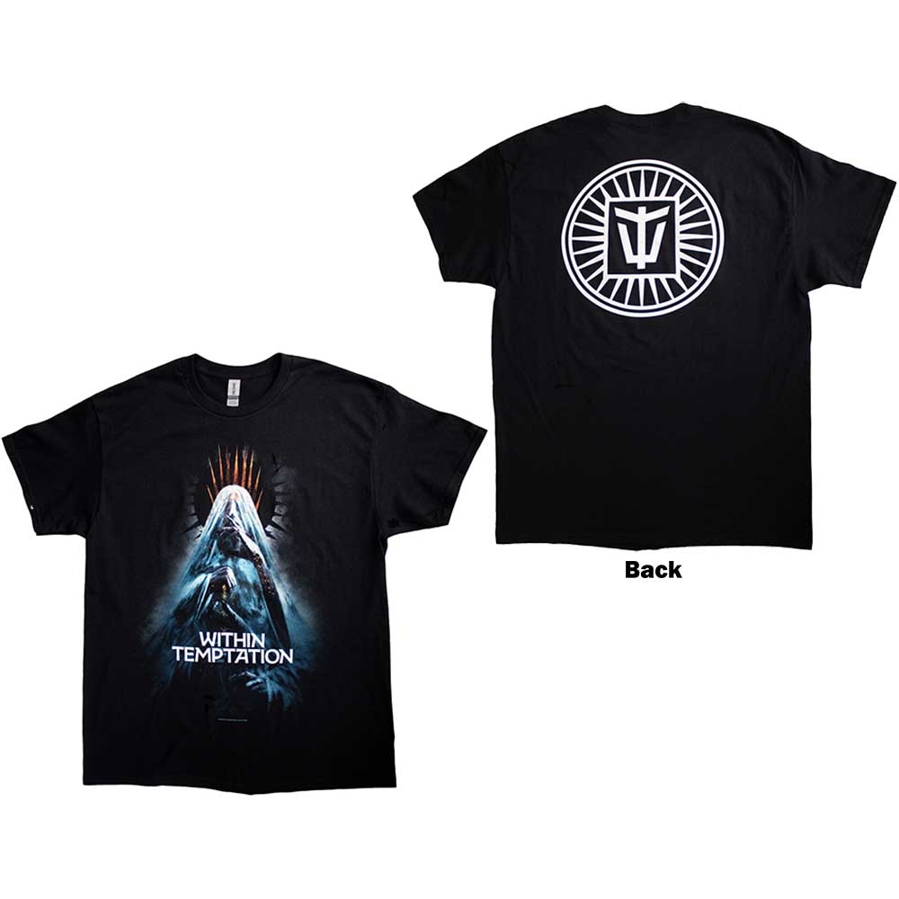 Within Temptation Unisex T-Shirt: Bleed Out Veil (Back Print) (Large)