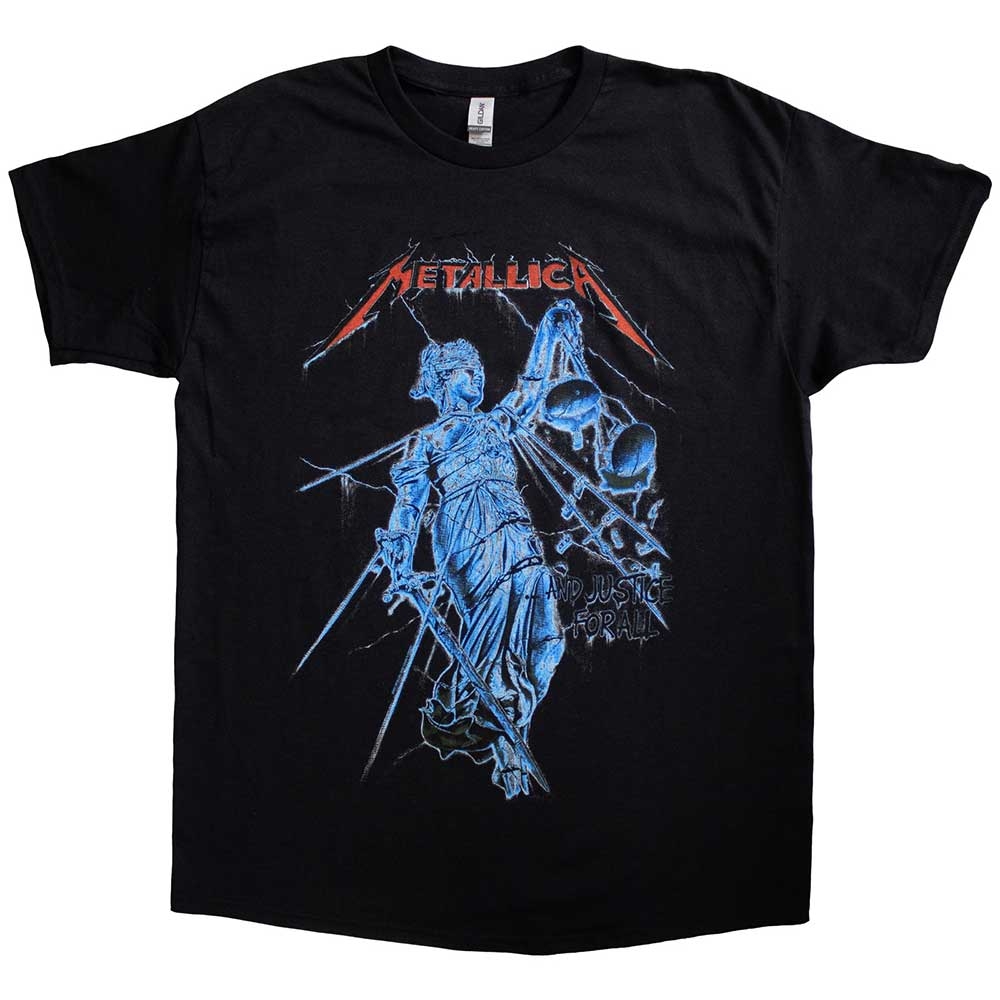Metallica Unisex T-Shirt: Blue Justice (Medium)